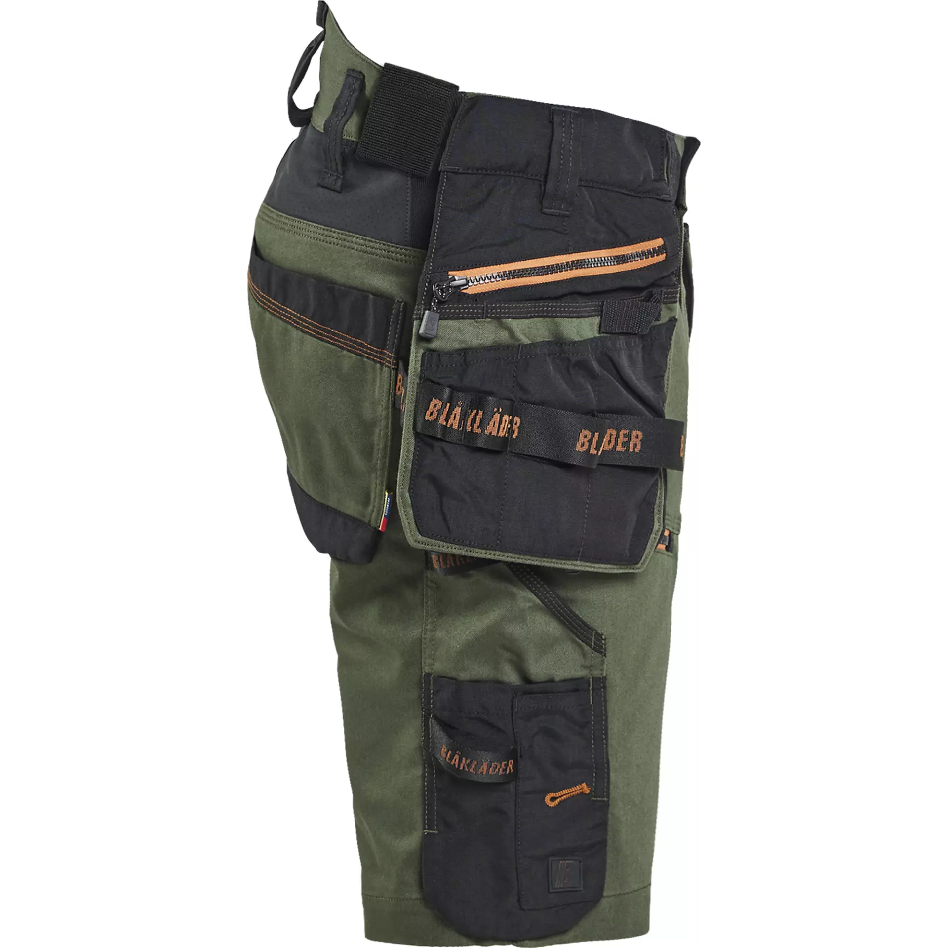 Blaklader 197211494240, STRIKER Stretch Craftsman Shorts, Forest Green/Rust, image 2