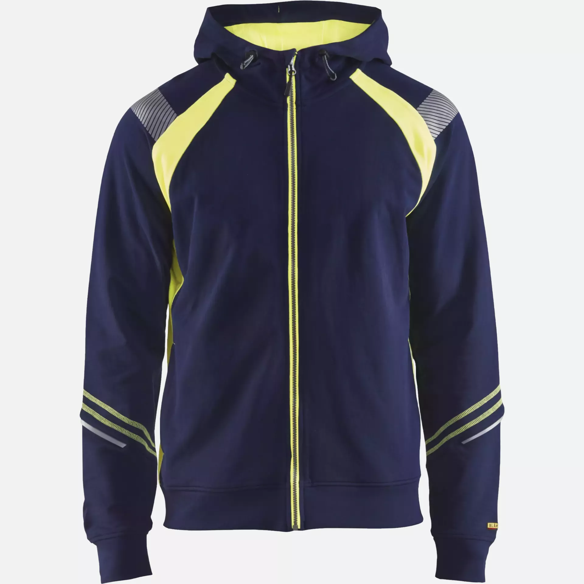 Blaklader 343311588933, Zip Sweatshirt, Navy/ Yellow, image 1