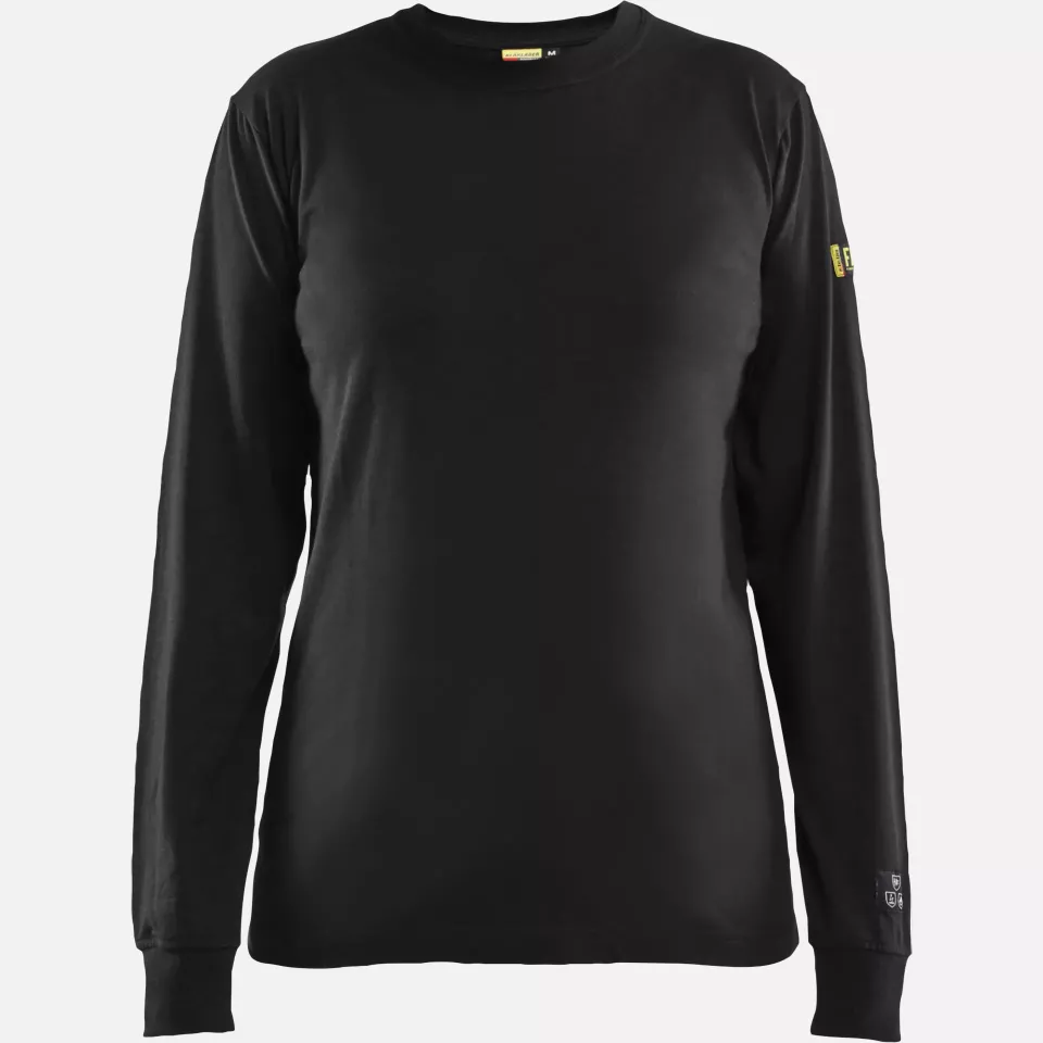 Blaklader 346717379900, Ladies Flame Resistant Long Sleeve Shirt, Black, image 1, gallery thumbnail