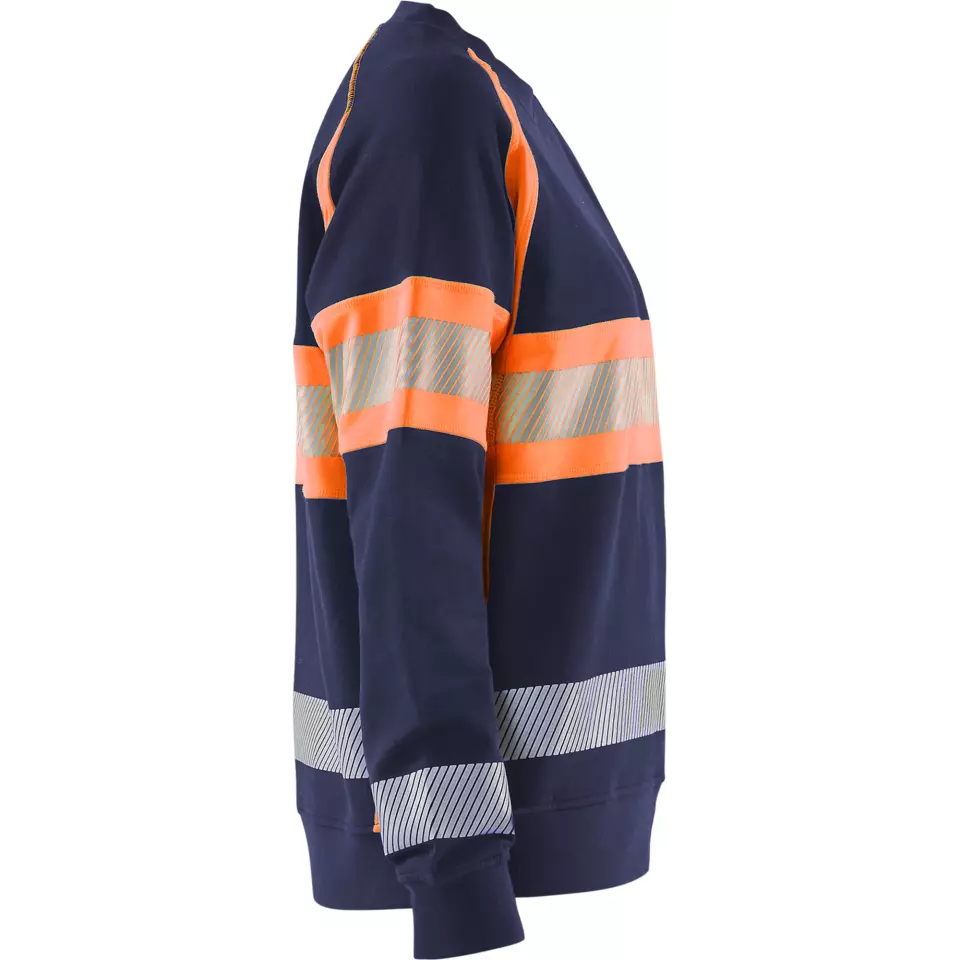 Blåkläder 340911588953, High Vis Women's Sweatshirt, Navy Blue/Orange, image 2, gallery thumbnail