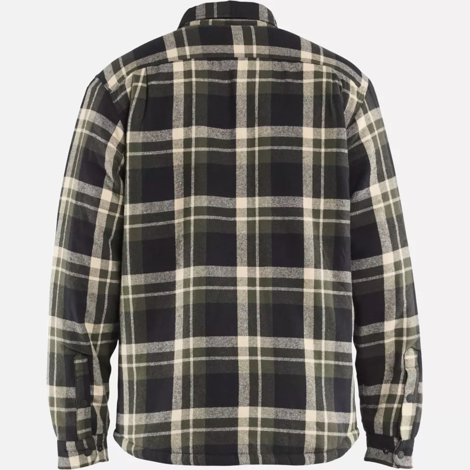 Blaklader 470411684298, Pile Lined Flannel Shirt, Forest Green/Black, image 4, gallery thumbnail