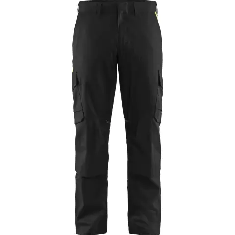 Blaklader Industry Stretch Work Trousers with Knee Pad Pockets, Black/Yellow