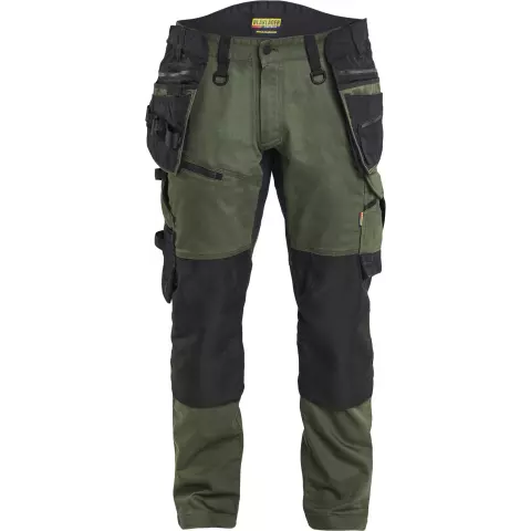 Blaklader STRIKER Stretch Craftsman Work Trousers, Forest Green/Black