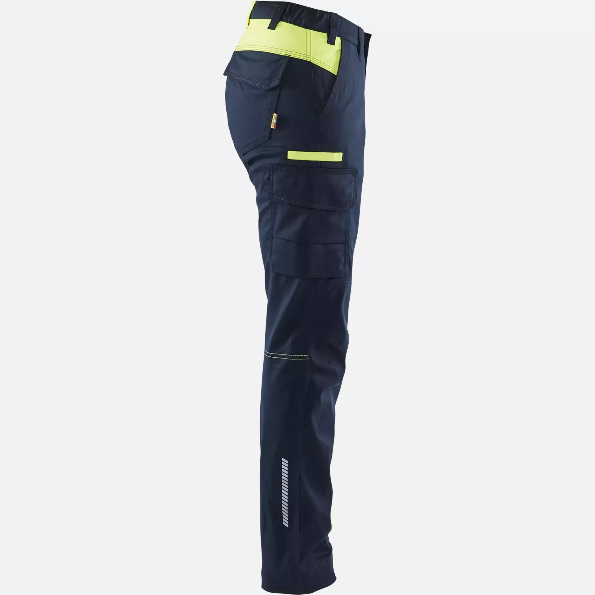 Blaklader 714418328633, Ladies Stretch Industry Work Trousers, Dark Navy/Yellow, image 2