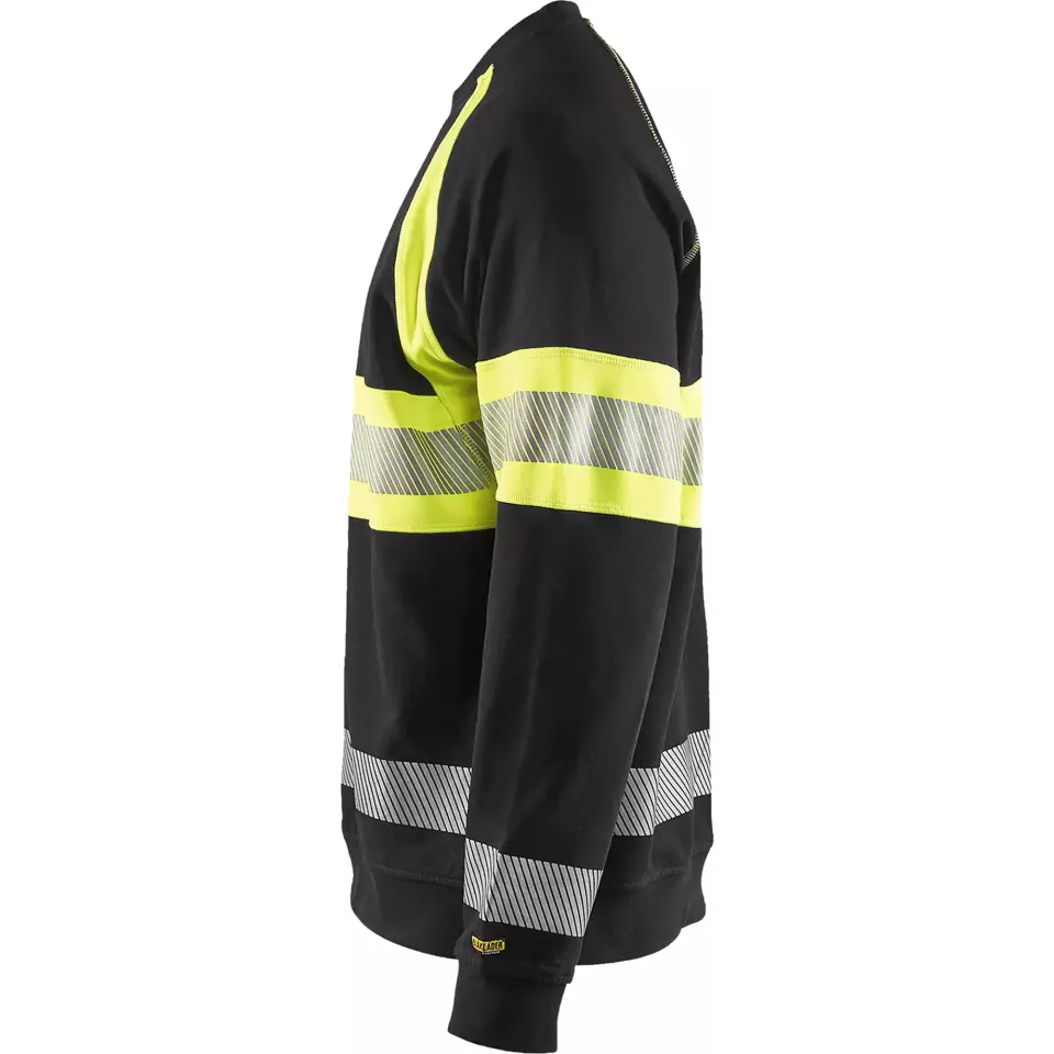 Blaklader 335911589933, High Vis Sweatshirt, Black/Yellow, image 3, gallery thumbnail