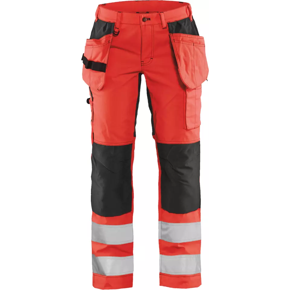 Blaklader 716318115599, High Vis Damen Stretch Arbeitshose, Rot/Schwarz