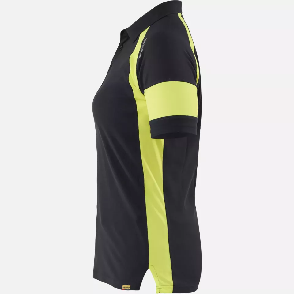 Blaklader 352910509933, High Vis Ladies Polo Shirt, Black/Yellow, image 3, gallery thumbnail
