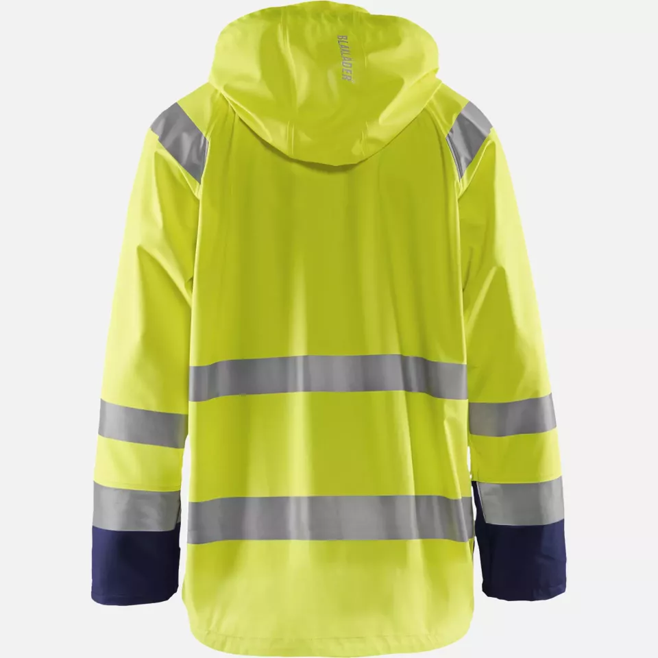 Blaklader 432320003389, High Vis Rain Jacket, Yellow/Navy Blue, image 5, gallery thumbnail