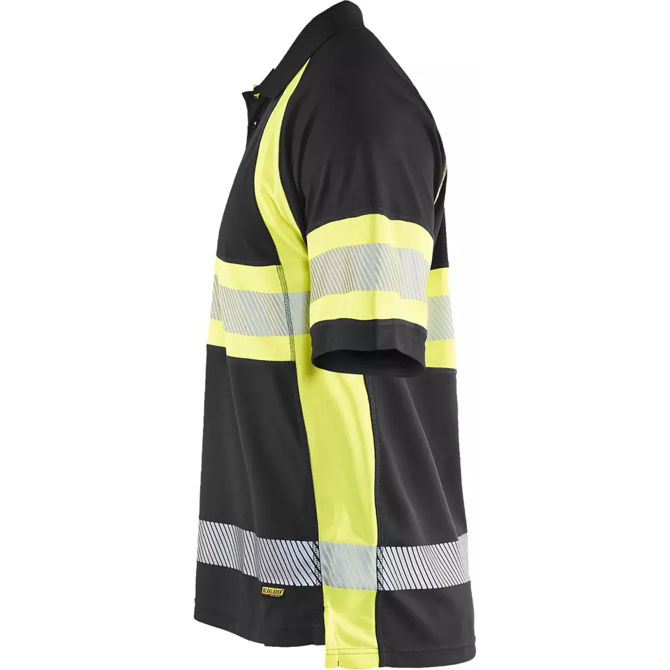 Blaklader 333810519933, High Vis UV Protection Polo Shirt, Black/Yellow, image 3, gallery thumbnail