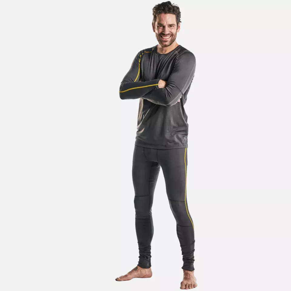 Blaklader 184417349835, XLIGHT Merinowolle Unterhose, Dunkelgrau/Gelb, image 5, gallery thumbnail