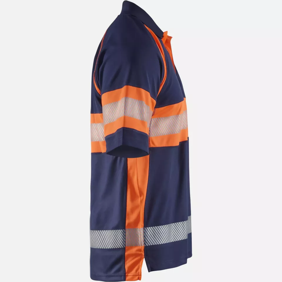 Blaklader 333810518953, High Vis UV Protection Polo Shirt, Navy Blue/Orange, image 2, gallery thumbnail