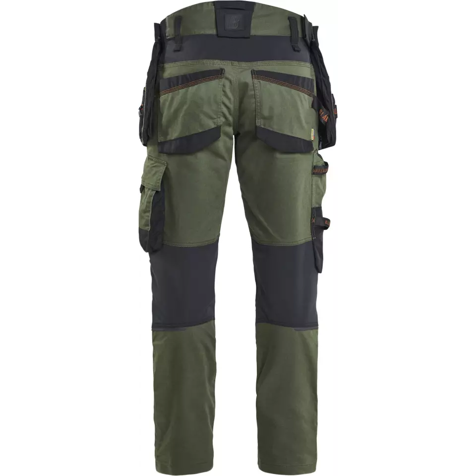 Blåkläder 197011494240, STRIKER Stretch Craftsman Work Trousers, Forest Green/Rust, image 4, gallery thumbnail