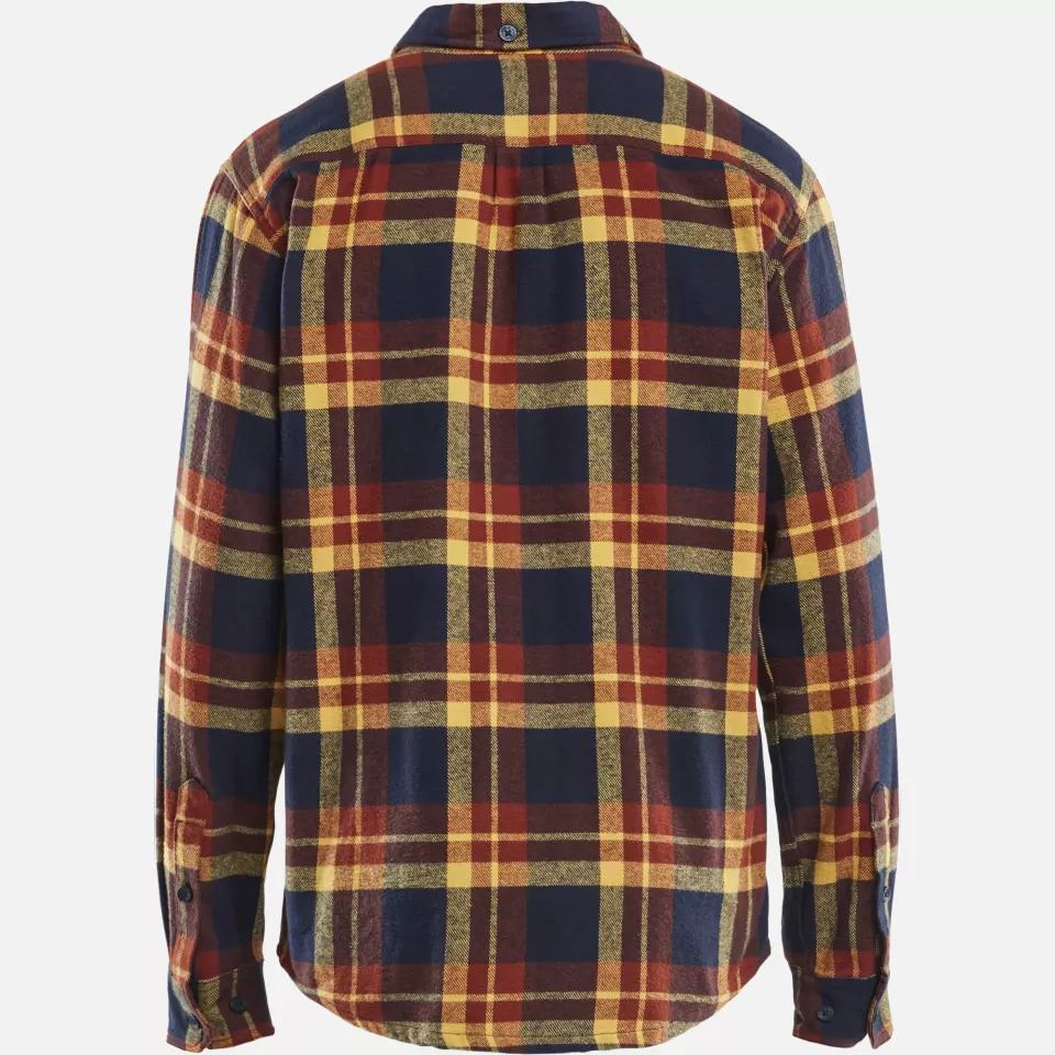 Blaklader 328811685986, Flannel Shirt, Rust Red/Dark Blue, image 4, gallery thumbnail