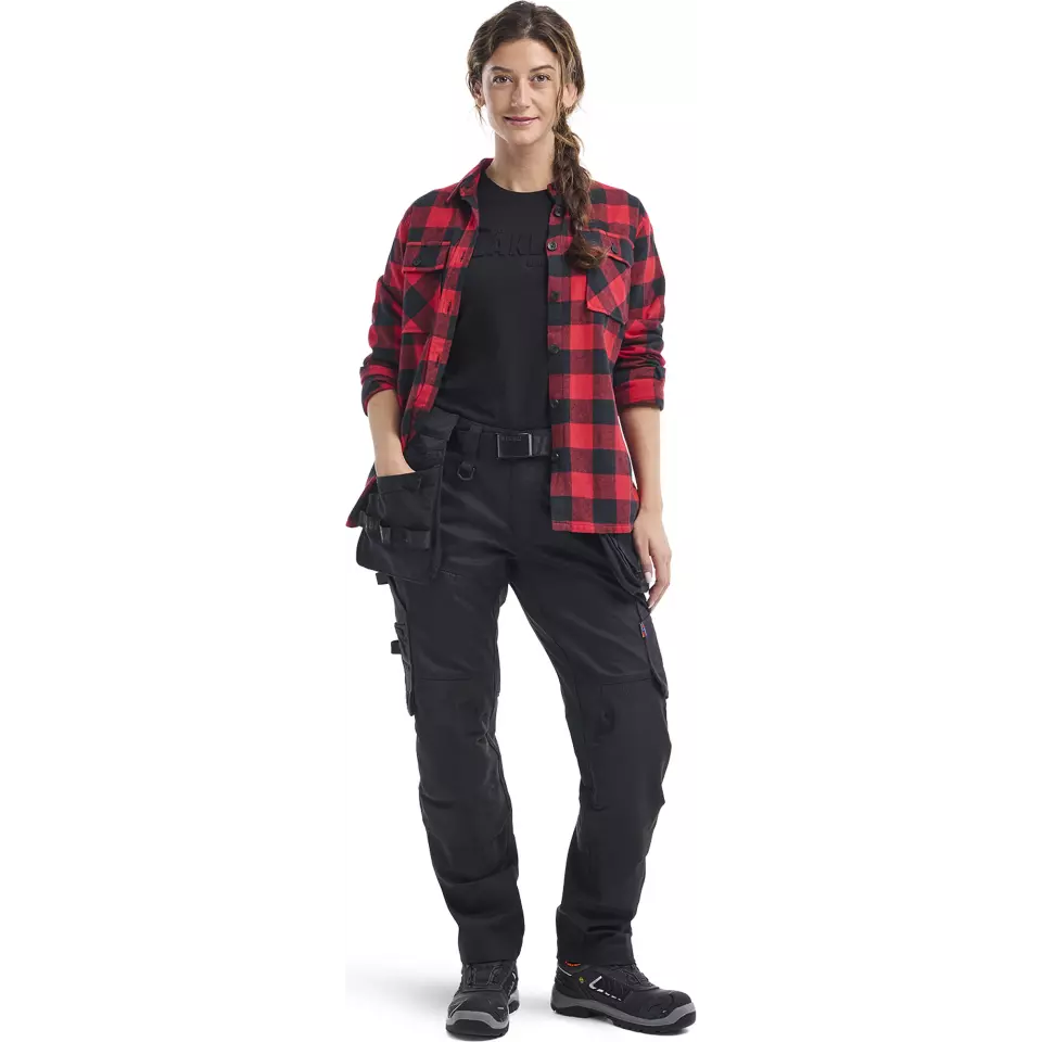 Blaklader 321811685699, Women's Flannel Shirt, Red/Black, image 5, gallery thumbnail