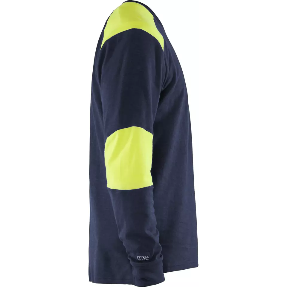 Blaklader 345717618933, Flammschutz Langarm Shirt, Marineblau/ Gelb, image 2, gallery thumbnail