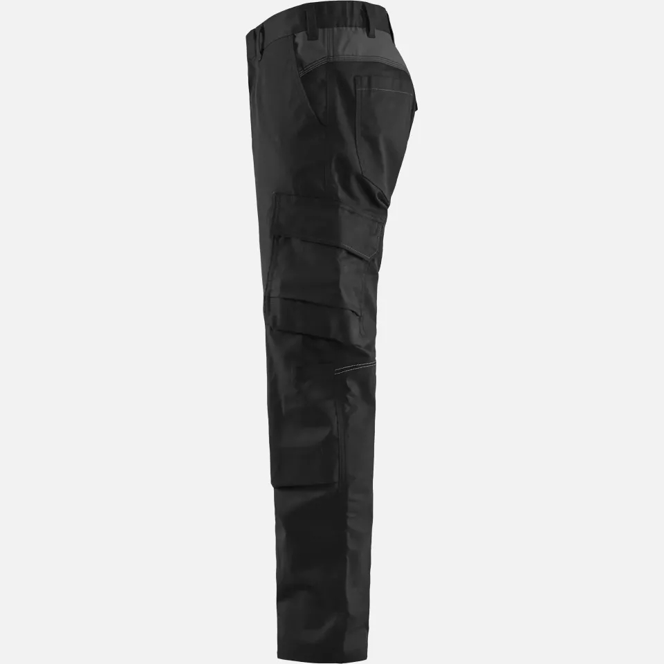 Blaklader 144818329998, Industrie Stretch Arbeitshose mit Kniepolstertaschen, Schwarz/Dunkelgrau, image 3, gallery thumbnail