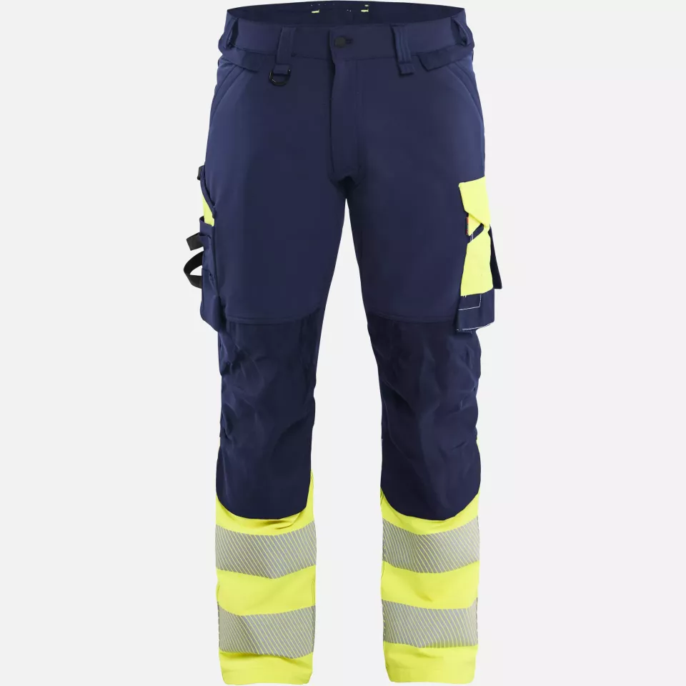 Blaklader 112616488933, Hi-Vis Work Trousers 4-Way Stretch, Navy/Hi-Vis Yellow, image 1, gallery thumbnail