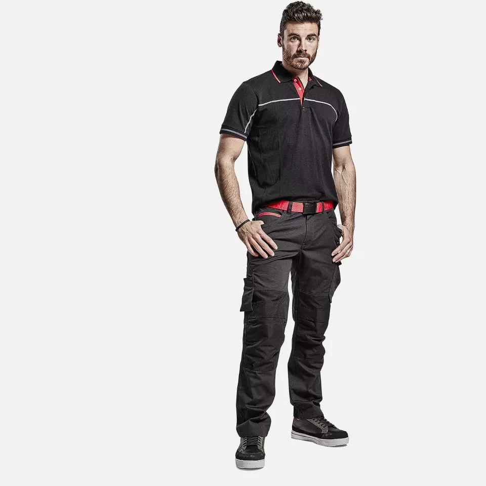 Blaklader 149513309956, Stretch Work Trousers, Black/Red, image 5, gallery thumbnail