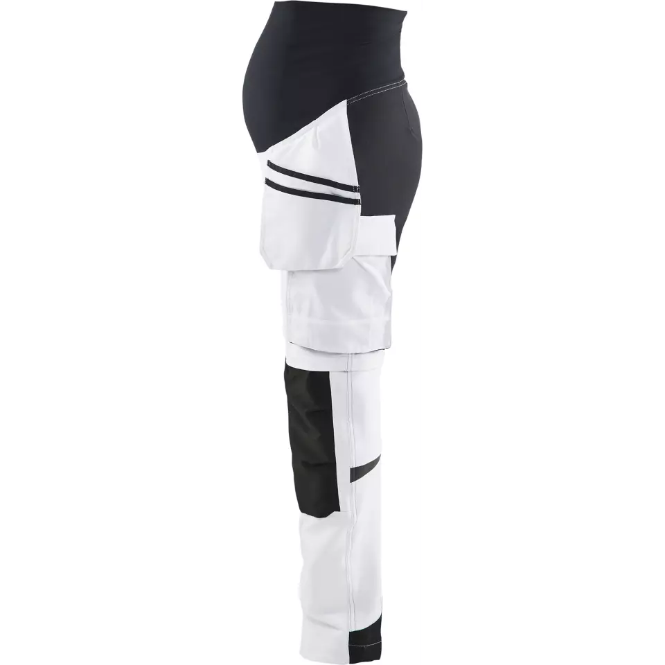 Blaklader 710216421099, Zip-Off Painter Maternity Trousers, White/Black, image 3, gallery thumbnail