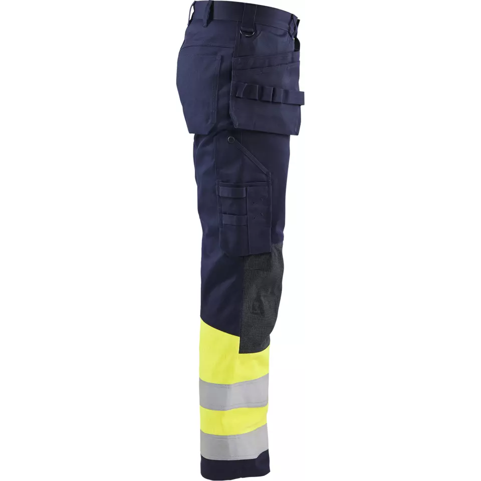 Blåkläder 147915148933, Multi-Norm Craftsman Work Trousers, Navy Blue/ Yellow, image 2, gallery thumbnail