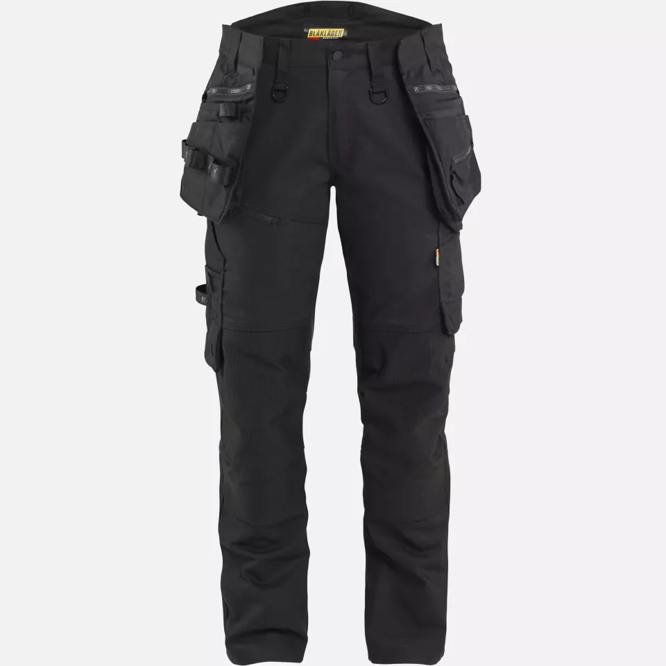 Blaklader 717011499999, STRIKER Ladies Stretch Craftsman Work Trousers, Black/Black, image 14, gallery thumbnail