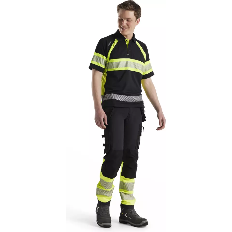 Blaklader 333810519933, High Vis UV Protection Polo Shirt, Black/Yellow, image 5, gallery thumbnail