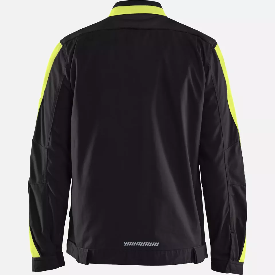 Blaklader 444418329933, Industry Stretch Jacket, Black/Yellow, image 4, gallery thumbnail