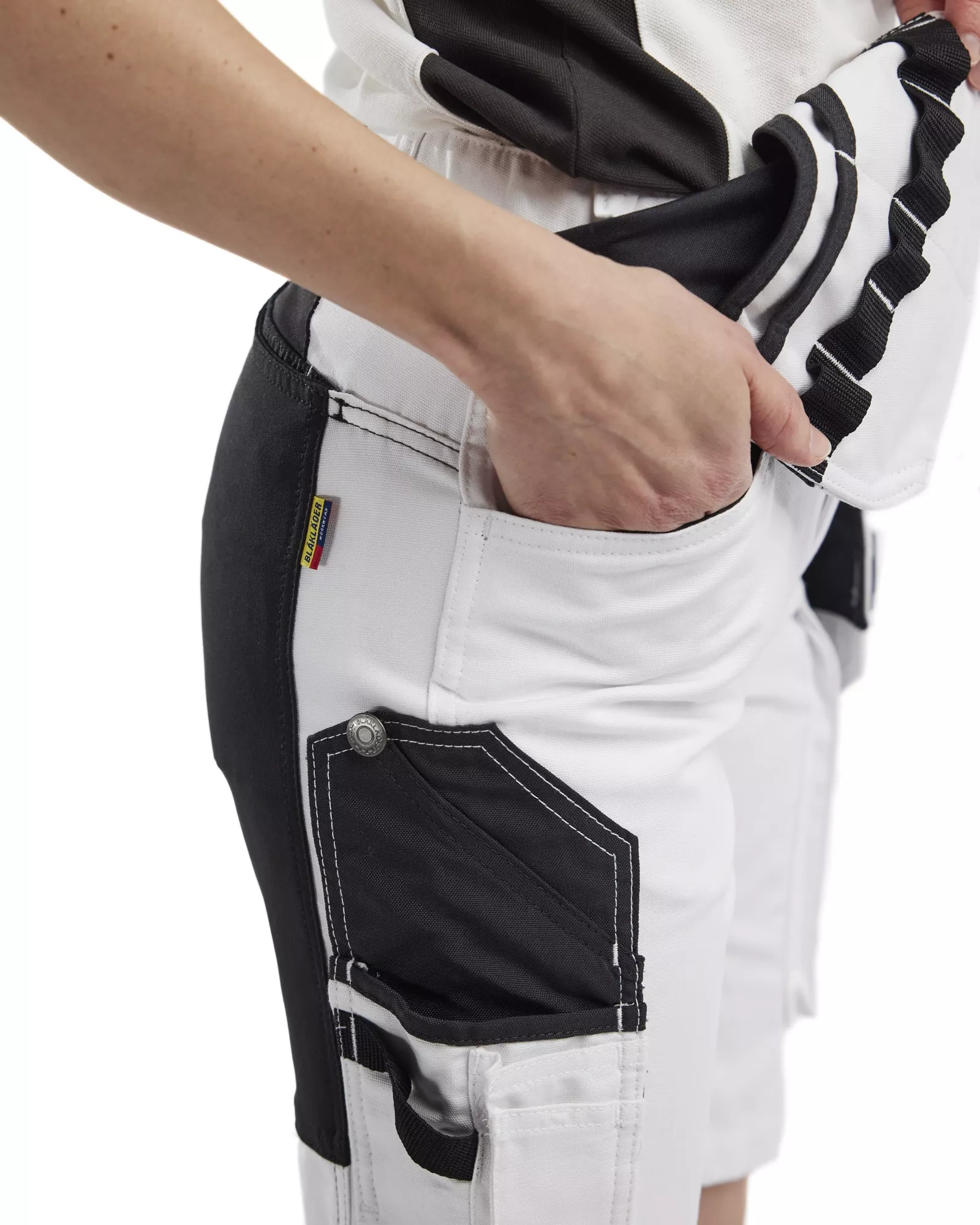 Blaklader 717110001099, X1900 Damen Stretch Maler Shorts, Weiß/Schwarz, image 5