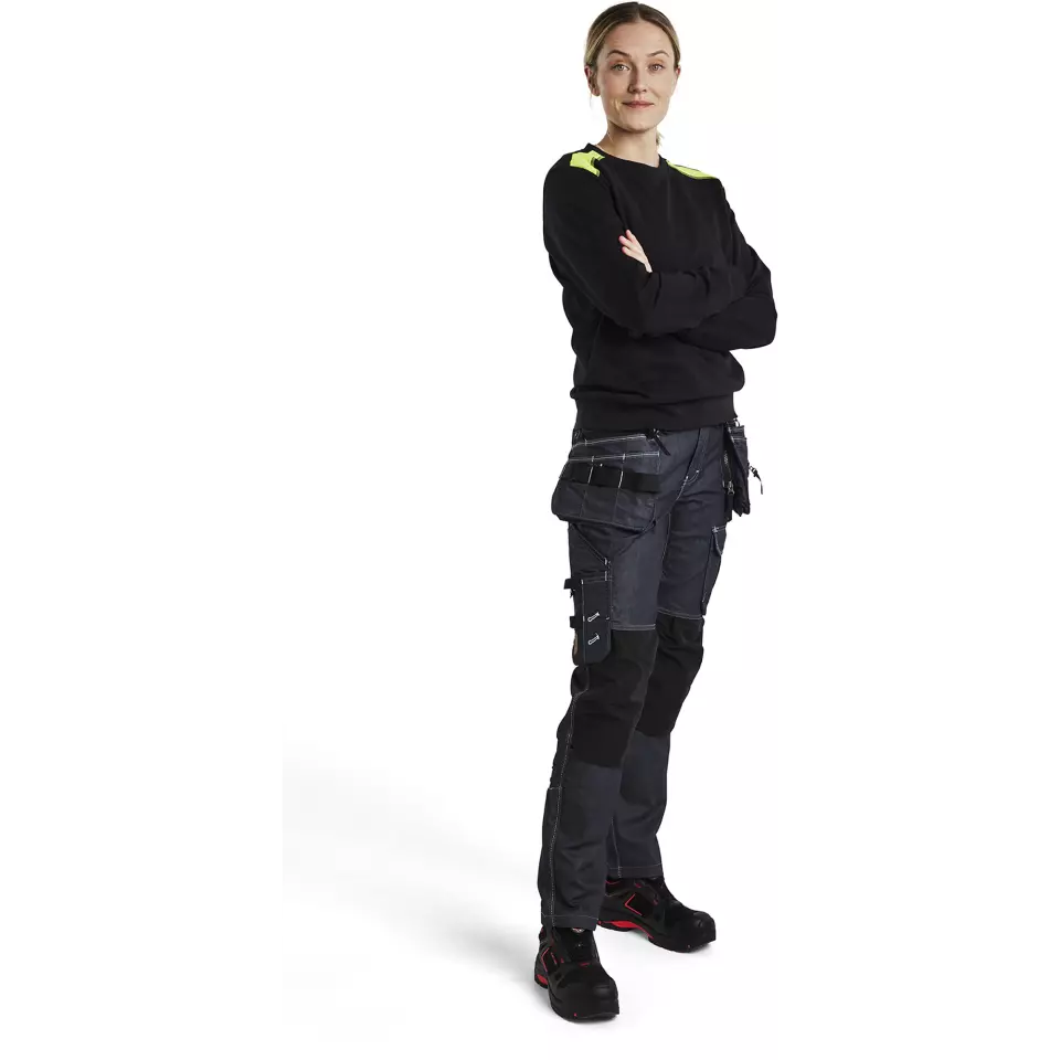 Blåkläder 340811589933, Women's Sweatshirt, Black/Yellow, image 5, gallery thumbnail