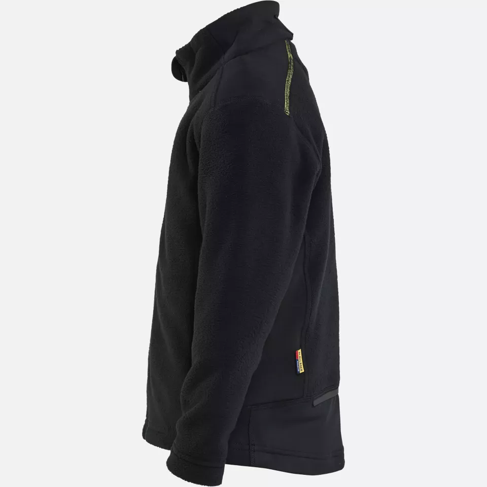 Blaklader 520610109933, Kids Microfleece Pullover, Black/High Vis Yellow, image 3, gallery thumbnail