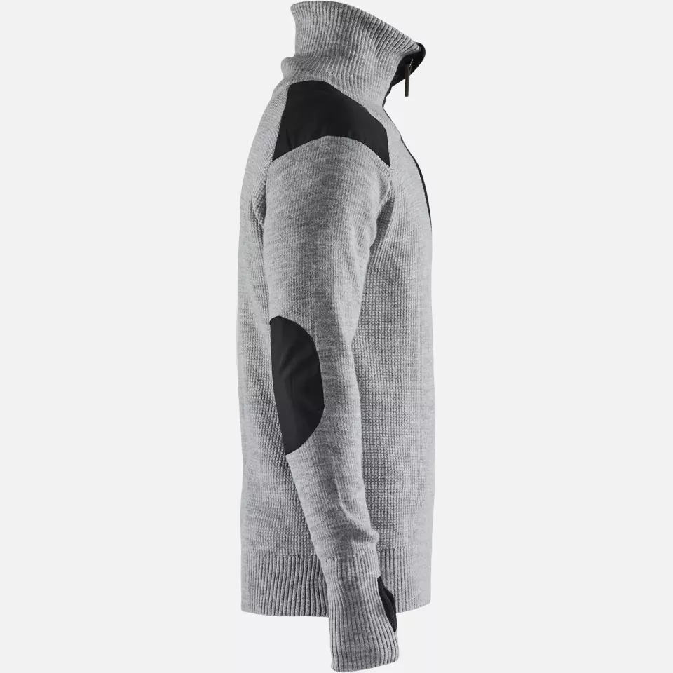 Blaklader 463010719098, Wool Sweatshirt, Grey Melange/Dark Grey, image 2, gallery thumbnail