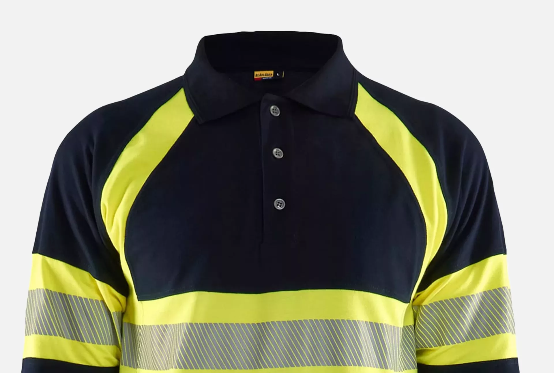 Blaklader 343817418933, Langarm Polo Shirt Multinorm, Marineblau/ Gelb, image 5