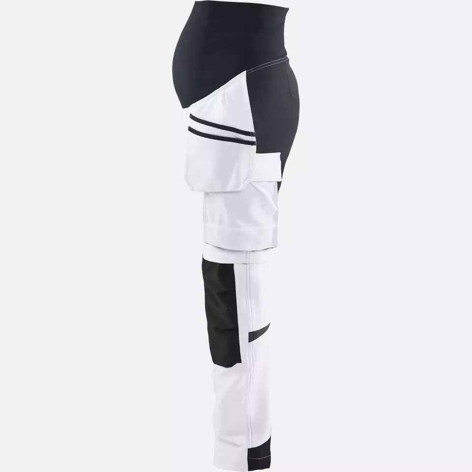 Blaklader 710216421099, Zip-Off Painter Maternity Trousers, White/Black, image 3, gallery thumbnail