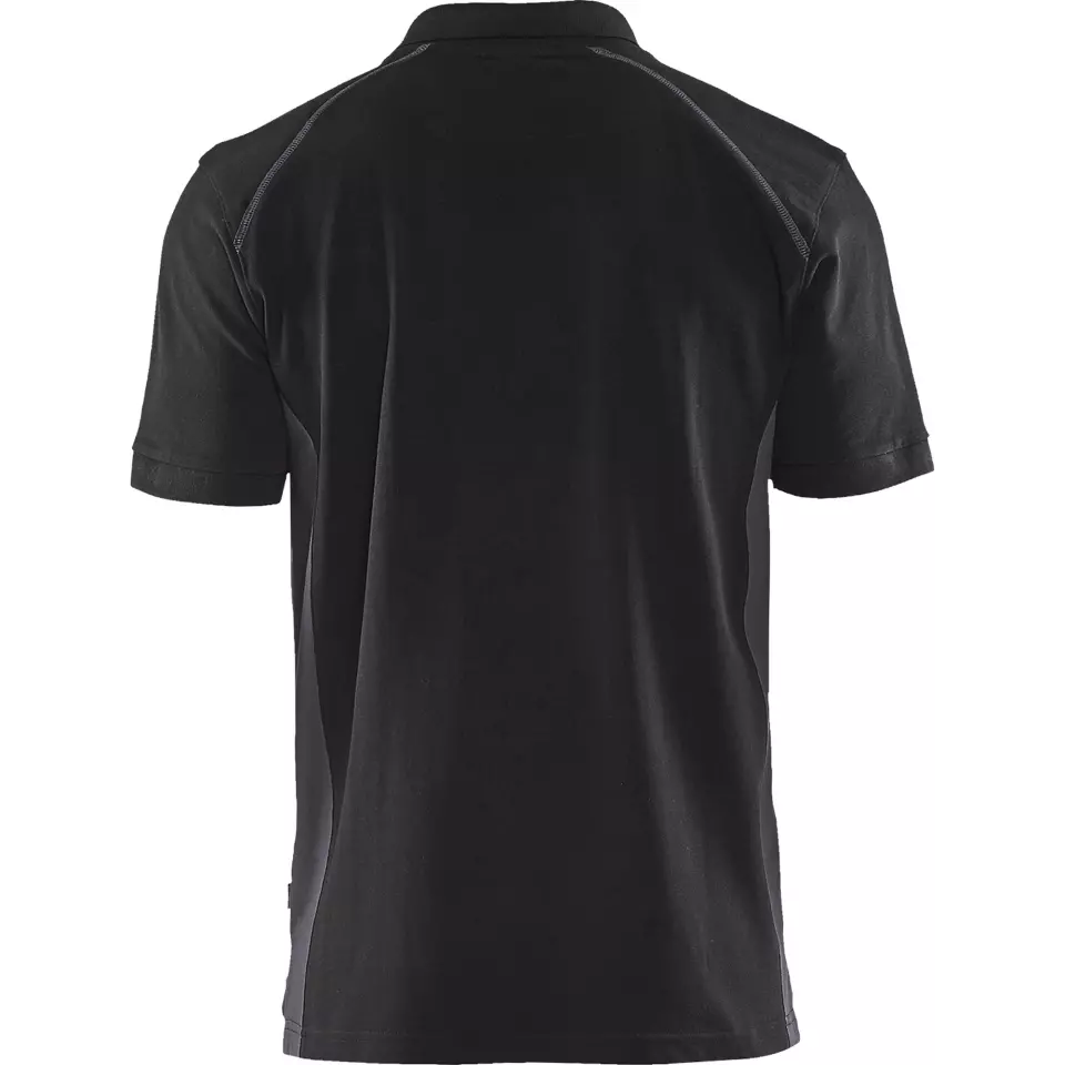 Blaklader 332410509996, Polo Shirt, Black/Medium Grey, image 4, gallery thumbnail