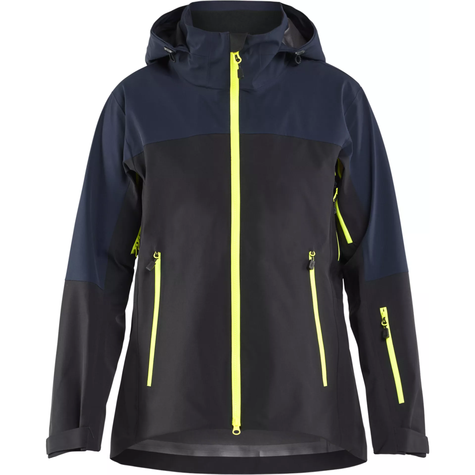 Blaklader 470819168633, Striker Ladies Stretch Shell Jacket, Dark Navy/High Vis Yellow