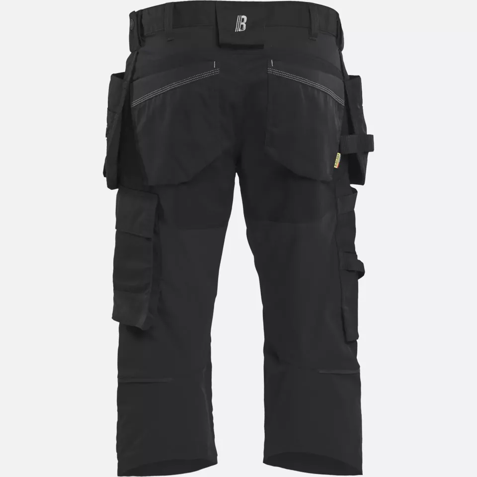 Blaklader 175418329900, Stretch Craftsman Pirate Shorts, Black, image 4, gallery thumbnail