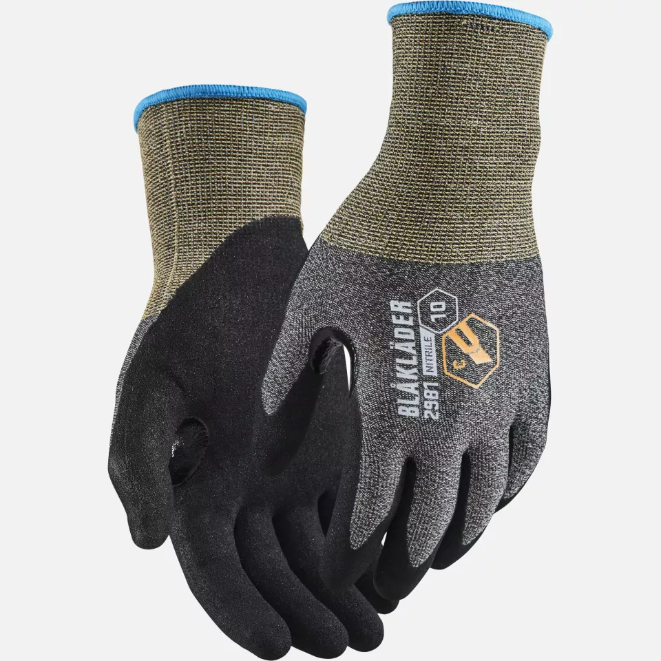 Blaklader 298114739900, Nitrile Dipped Cut Protection Glove C, Black, image 1, gallery thumbnail