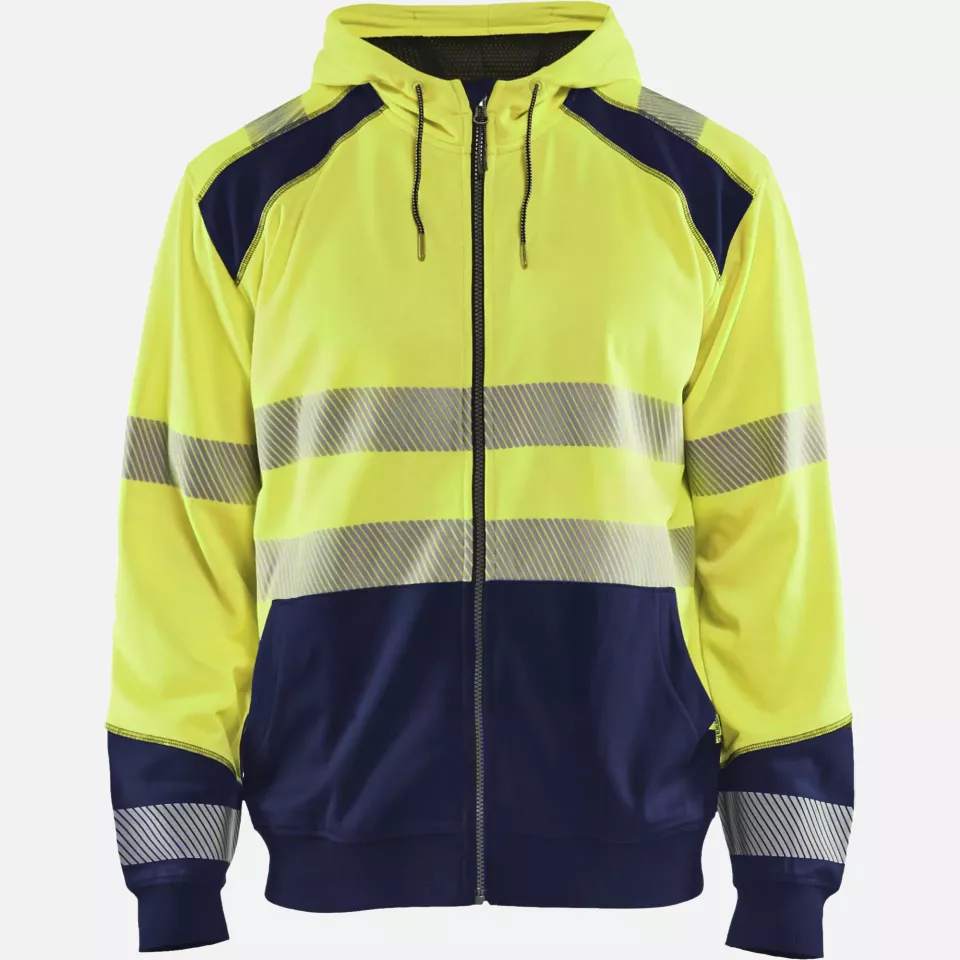 Blaklader 354625283389, High Vis Kapuzen Sweatshirt, Gelb/Marineblau, image 1, gallery thumbnail