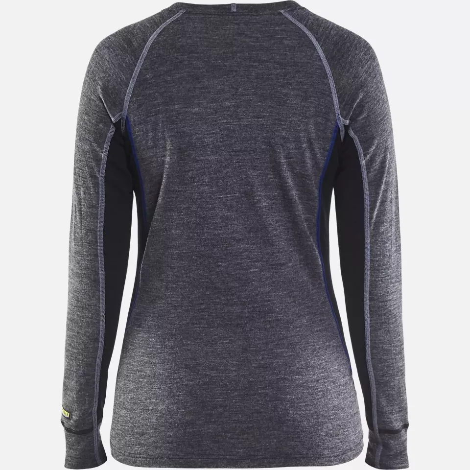 Blaklader 720017329699, Women's Merino Wool Warm Undershirt, Medium Grey/Black, image 4, gallery thumbnail