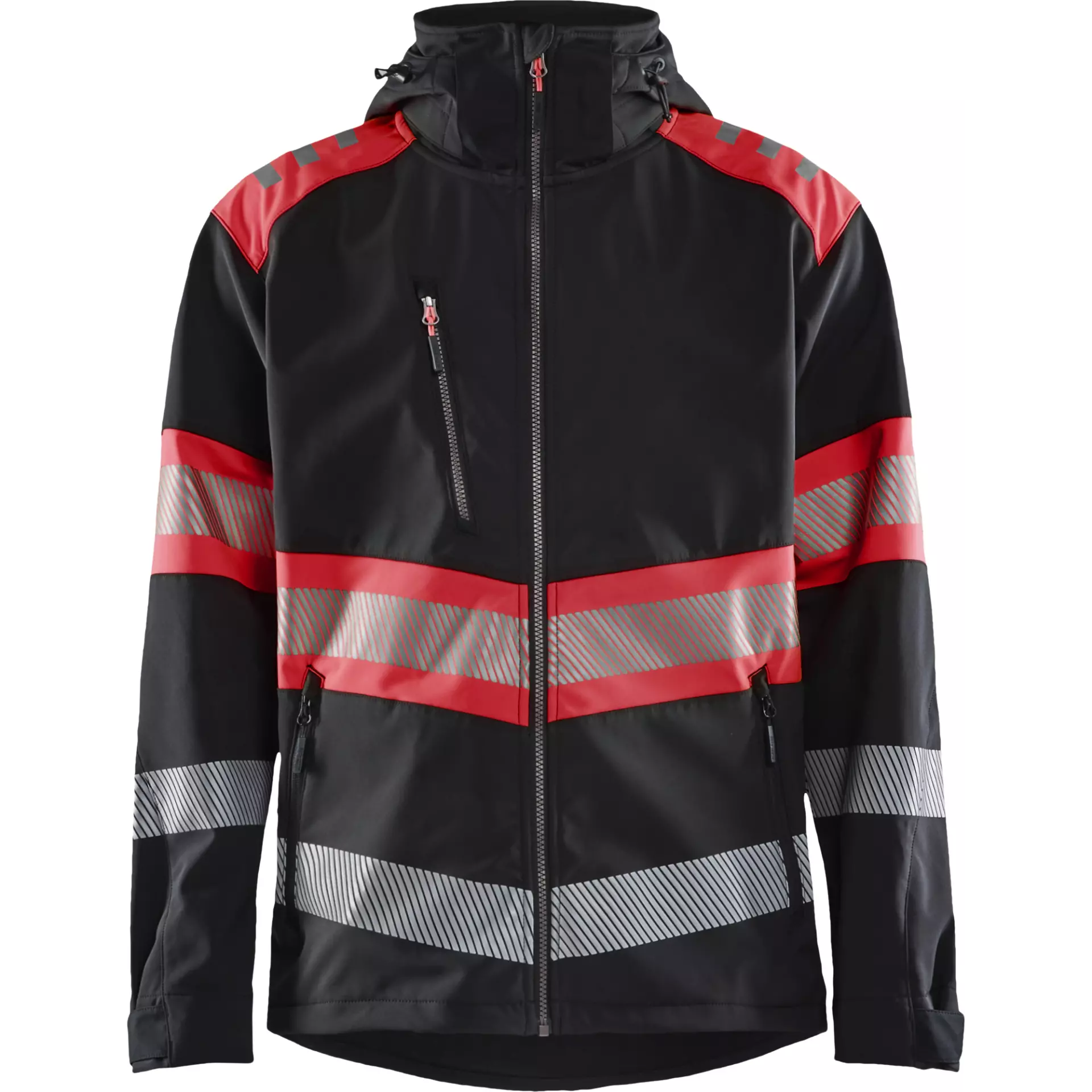 Blaklader 449425139955, High Vis Softshell Jacket, Black/High Vis Red