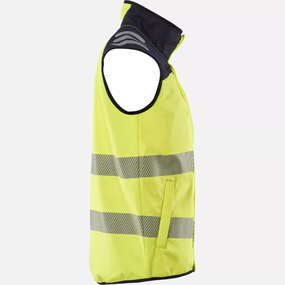 Blaklader 384915603389, Multinorm Softshell Vest, Yellow/Navy, image 3, gallery thumbnail