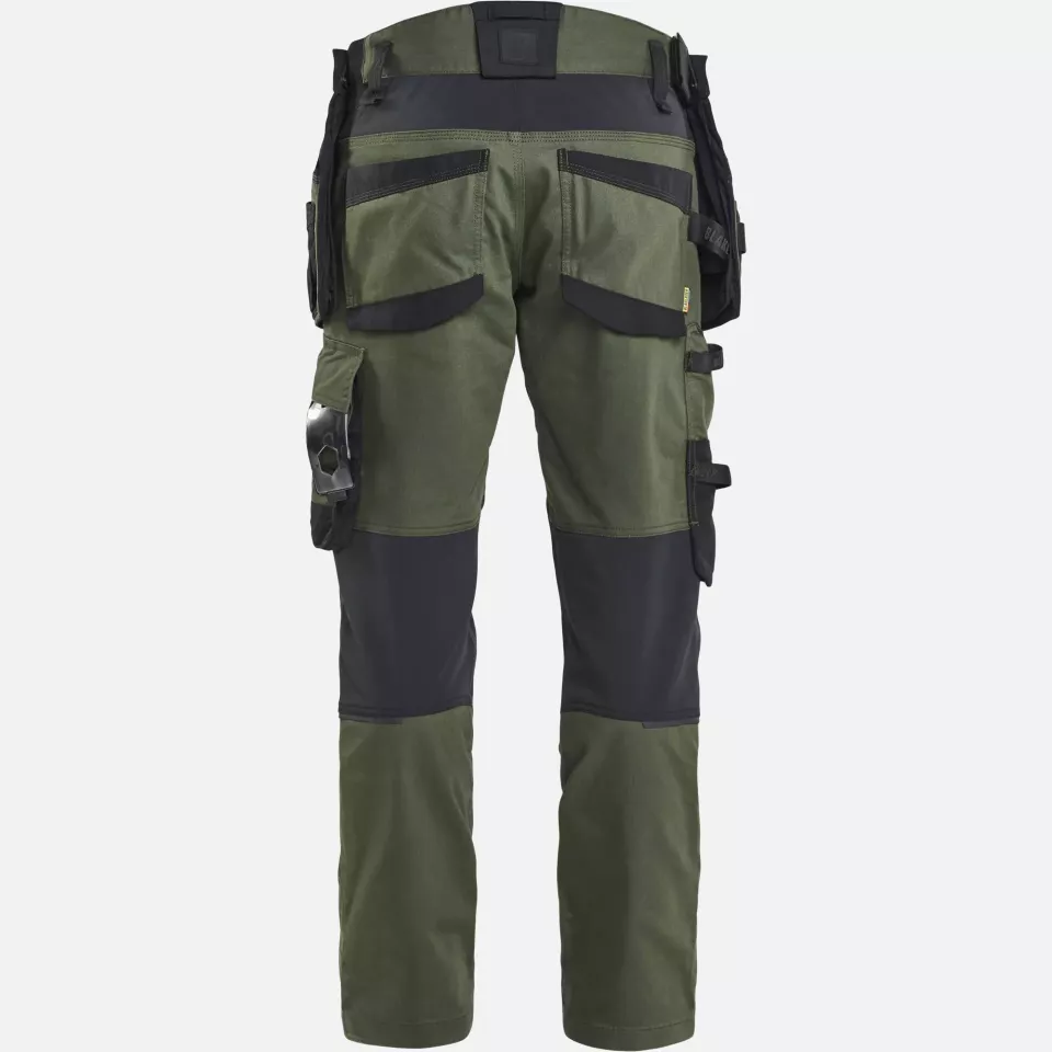 Blaklader 197011494298, STRIKER Stretch Craftsman Work Trousers, Forest Green/Black, image 4, gallery thumbnail