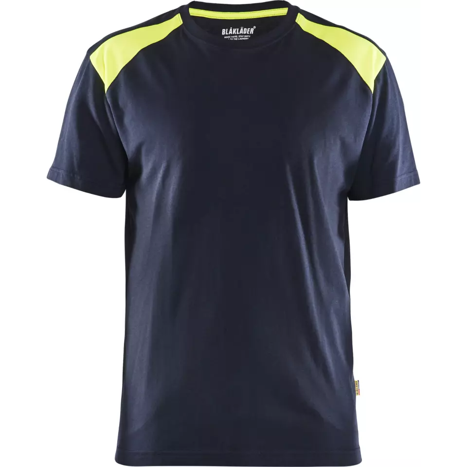 Blaklader 337910428633, T-Shirt, Dark Navy/Yellow