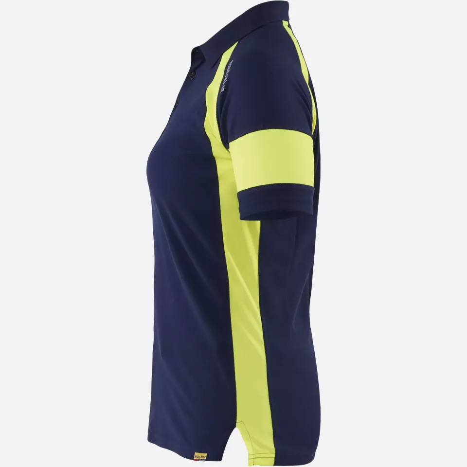 Blaklader 352910508933, High Vis Women's Polo Shirt, Navy Blue/ Yellow, image 3, gallery thumbnail