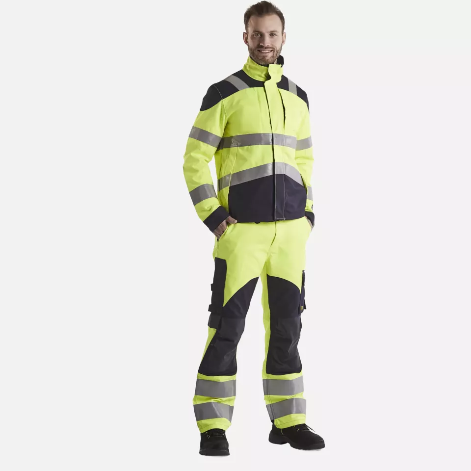 Blaklader 158815123389, Multinorm Work Trousers, Yellow/Navy Blue, image 5, gallery thumbnail