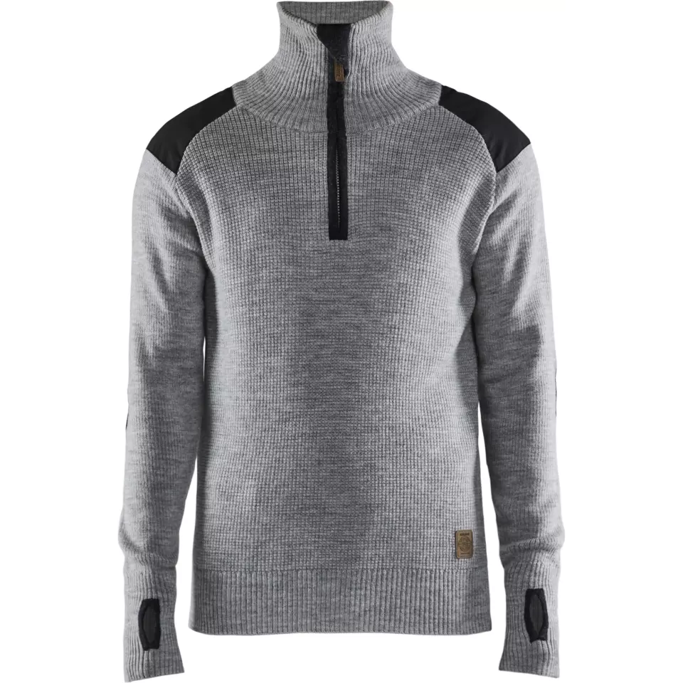 Blaklader 463010719098, Wool Sweatshirt, Grey Melange/Dark Grey, image 1, gallery thumbnail