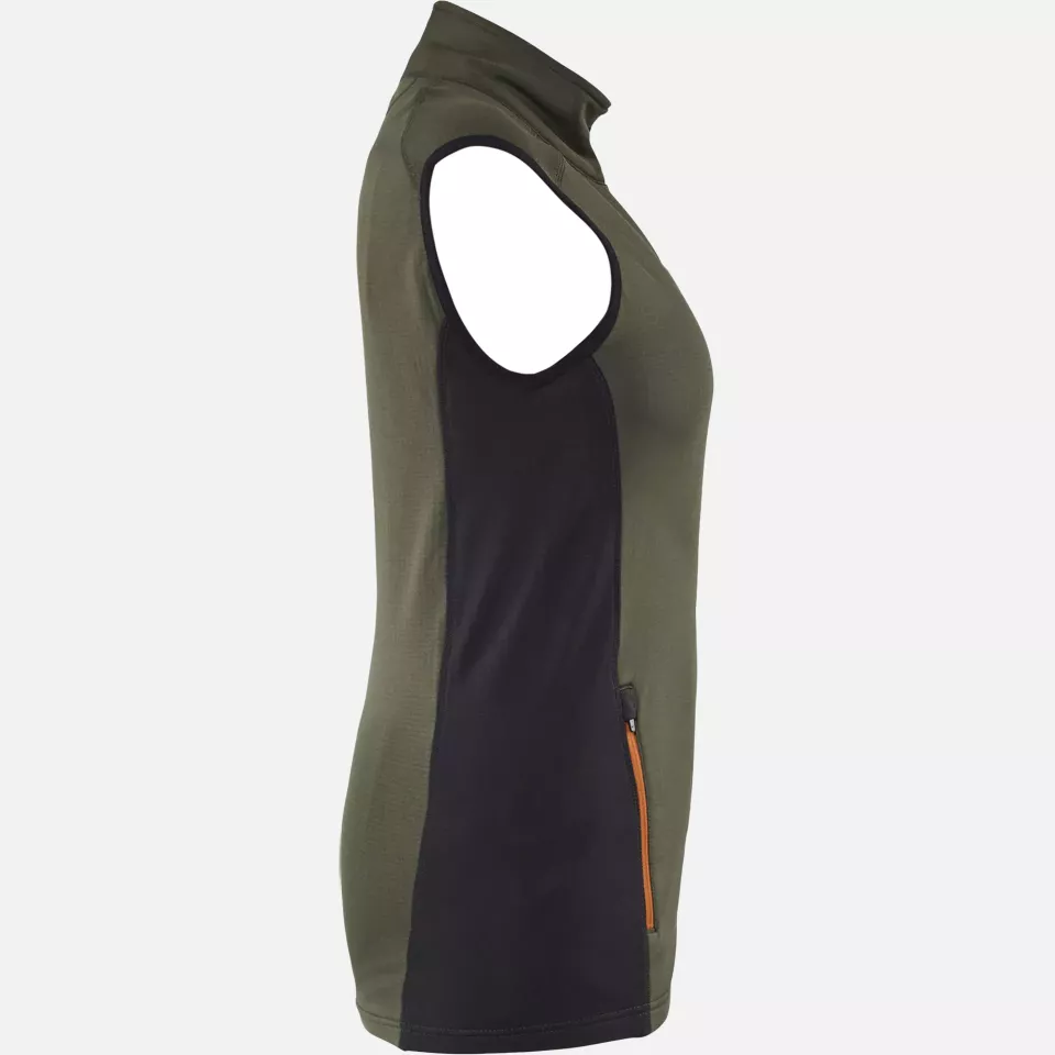 Blaklader 474625394240, STRIKER Ladies Fleece Vest, Forest Green/Rust, image 2, gallery thumbnail