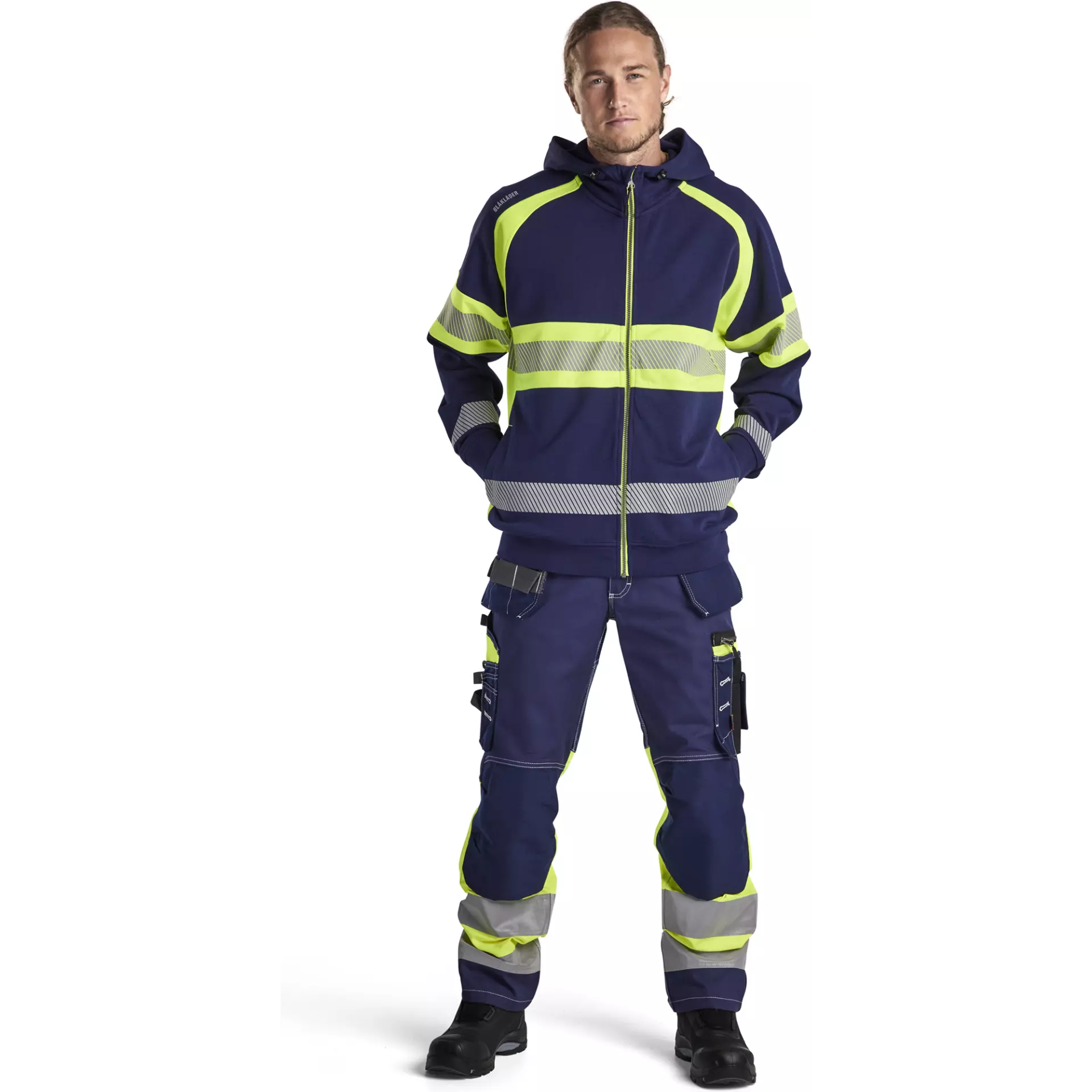 Blaklader 355211588933, High Vis Kapuzenjacke, Marineblau/ Gelb, image 5
