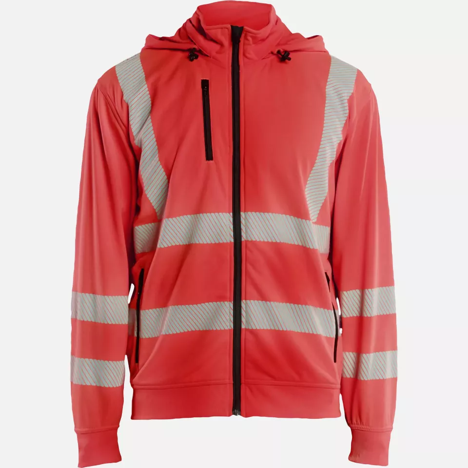 Blaklader 357325385500, High Vis Sweatshirt mit abnehmbarer Kapuze, Rot, image 1, gallery thumbnail