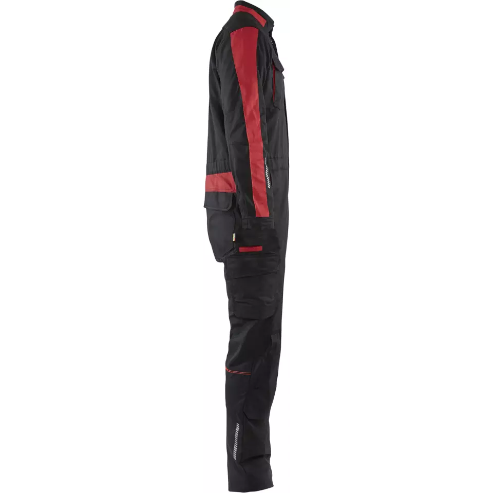 Blaklader 614418329956, Industrial Stretch Coverall, Black/Red, image 2, gallery thumbnail